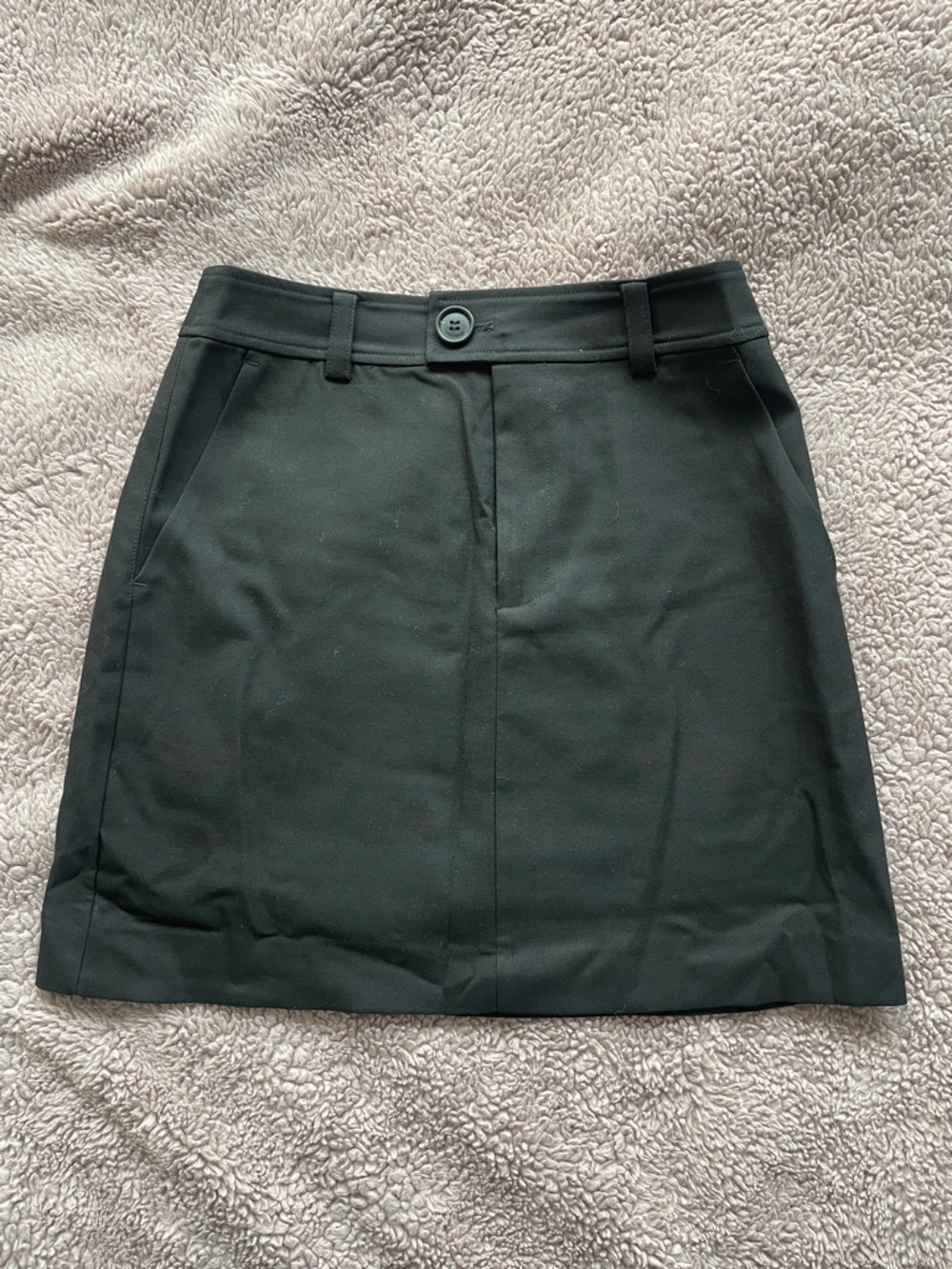 Classic Black Button-Waist Mini Skirt